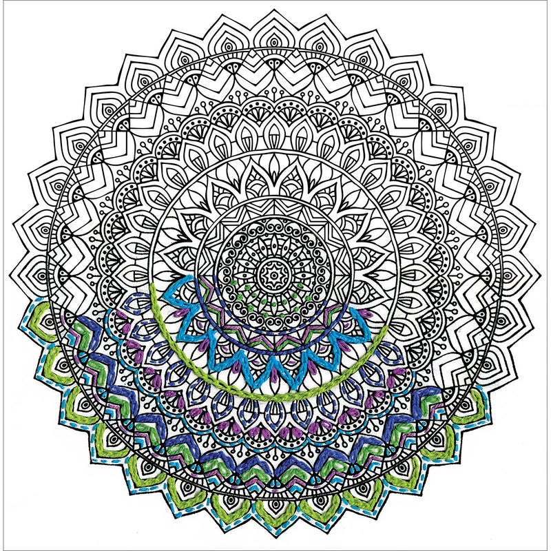 Tobin Zenbroidery Stamped Embroidery 10"X10"-Mandala,White, 10 x 6.38 x 0.13